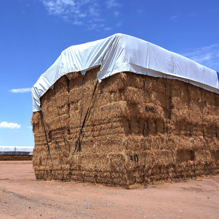 Hay Tarp Cover with Hand Straps 16 mil Blue/White Extra Heavy Duty Poly - Tarps America