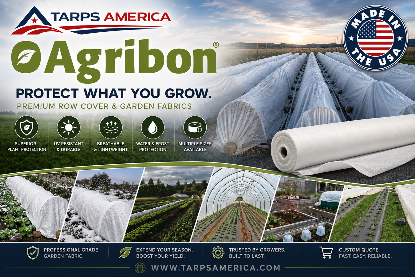 Agribon Row Covers Frost & Insect Protection - Tarps America