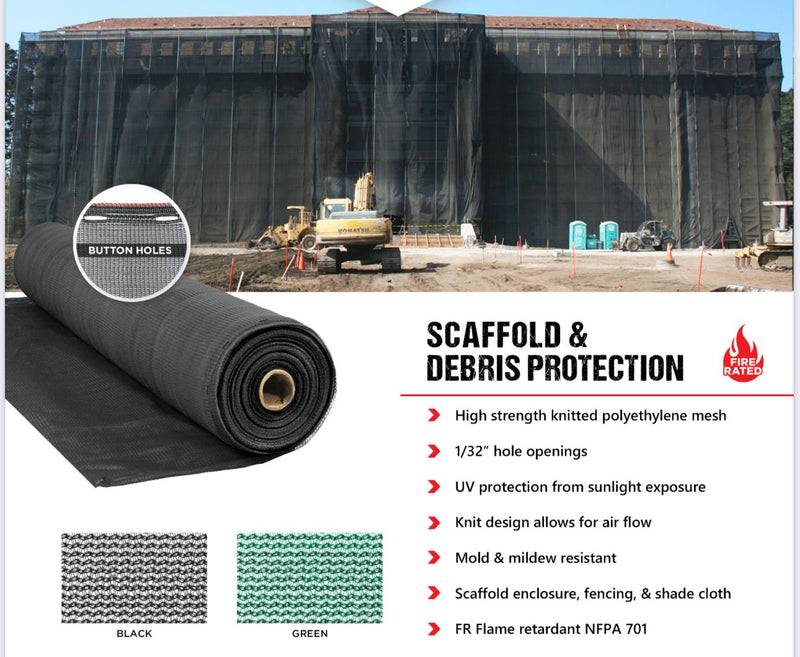 10’ x150’ SCAFFOLD & DEBRIS PROTECTION BLACK FR