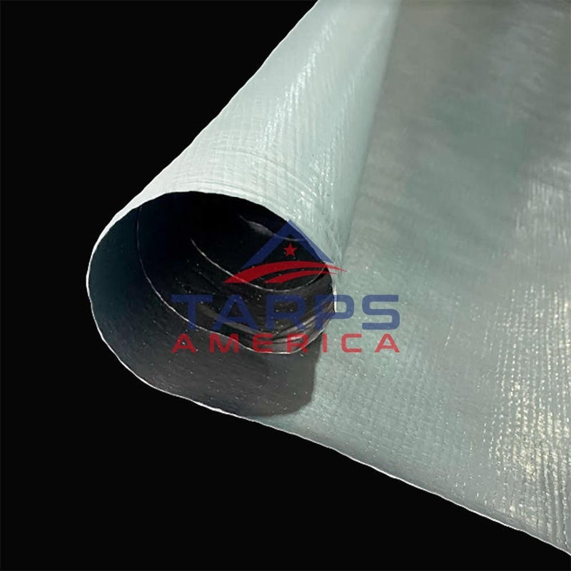 12 mil / 6 oz Medium Duty White/Silver Woven Poly Roll - Tarps America