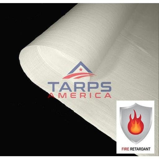 12 mil / 6.3 oz Medium Duty Cream Fire Retardant Woven Poly Roll - Tarps America