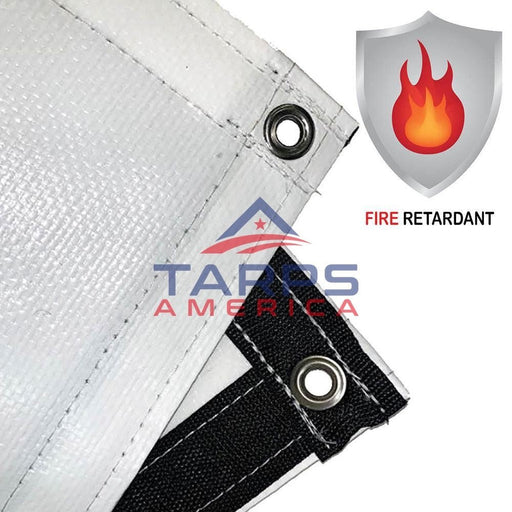 12 mil Medium Duty White/White Fire Retardant Poly Tarp - Tarps America