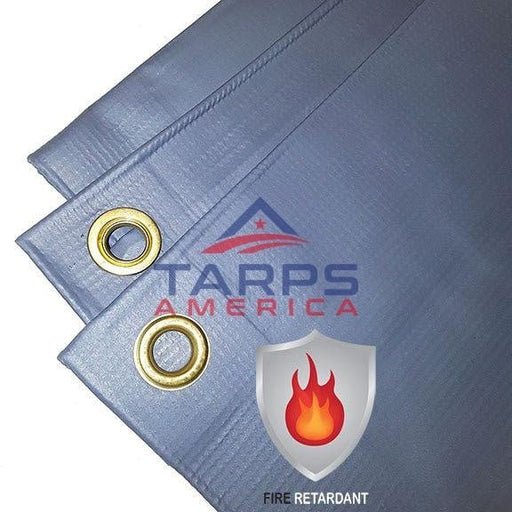 13oz Gray Fire Retardant Vinyl Tarp 18'x18' (Temper Tent) - Tarps America