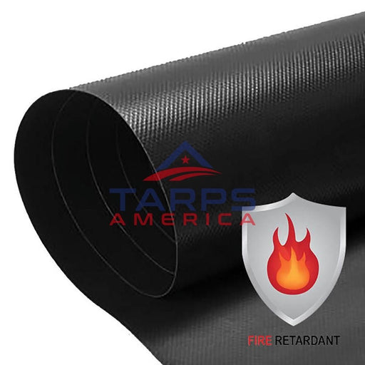 18 oz Fire Retardant Heavy Duty Black Vinyl Coated Polyester Roll by AtlasShield® - Tarps America