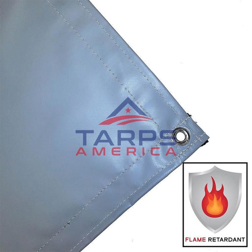 18 oz Heavy Duty Gray Coated Vinyl Fire Retardant Tarp by AtlasShield® - Tarps America