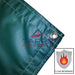 18 oz Heavy Duty Green Coated Vinyl Fire Retardant Tarp by AtlasShield® - Tarps America