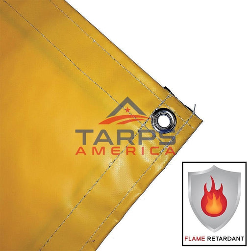 18 oz Heavy Duty Yellow Coated Vinyl Fire Retardant Tarp by AtlasShield® - Tarps America