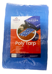 Blue Poly Tarp 20' x 25' - Multipurpose Protective Cover - Lightweight, Durable, Waterproof, Weather Proof - 5 Mil Thick Polyethylene