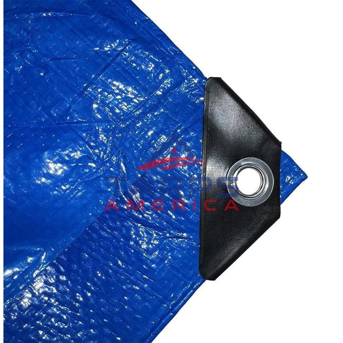 20'x 25' FEMA - Style Blue Self Help Fire Retardant Disaster Tarp Kit with 2 Ropes - Tarps America