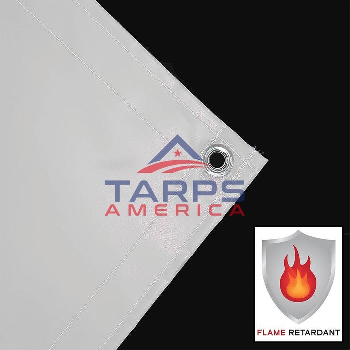 22 oz Extra Heavy Duty White Coated Vinyl Fire Retardant Tarp by AtlasShield Pro - Tarps America