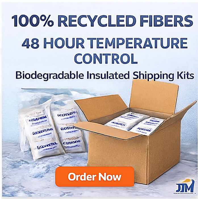 ❄️ Eco-Friendly Insulated Cold Chain Shipping Box 12" x 12" x 12" (Includes 2 Gel Ice Packs)