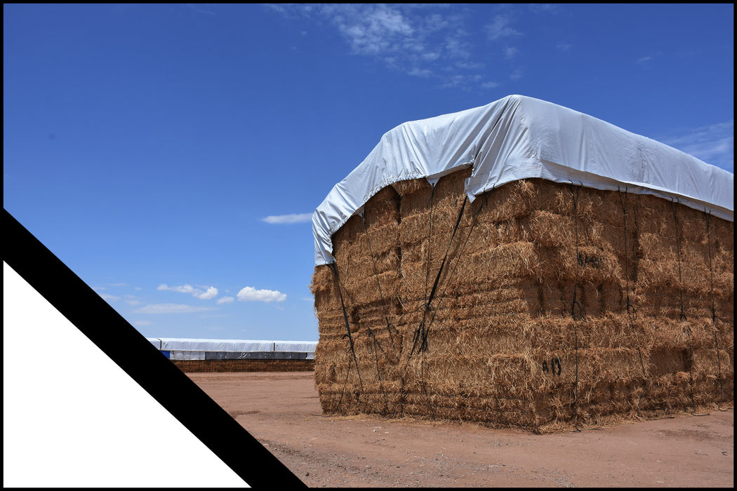 Hay Tarp Cover with Hand Straps, 12 mil Black/White Medium Duty Poly