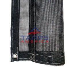 Black 10 oz. Heavy Duty Vinyl Coated Mesh Tarp by ShadeMax® - Tarps America