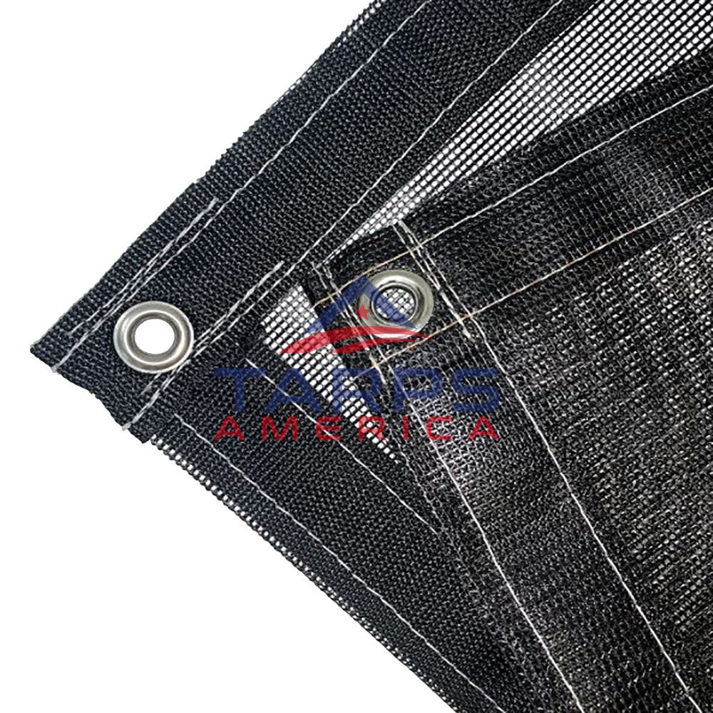 Black 10 oz. Heavy Duty Vinyl Coated Mesh Tarp by ShadeMax