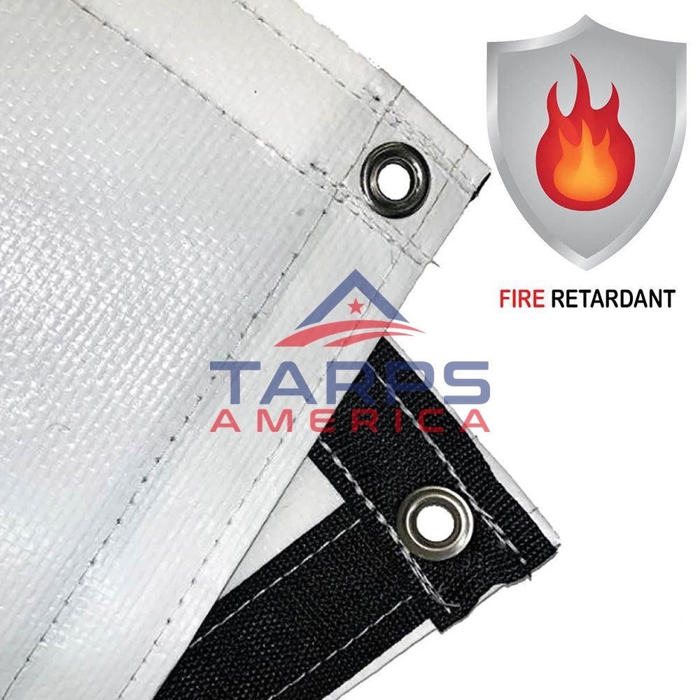 Custom 20 mil Ultimate Duty White/White Fire Retardant Poly Tarp