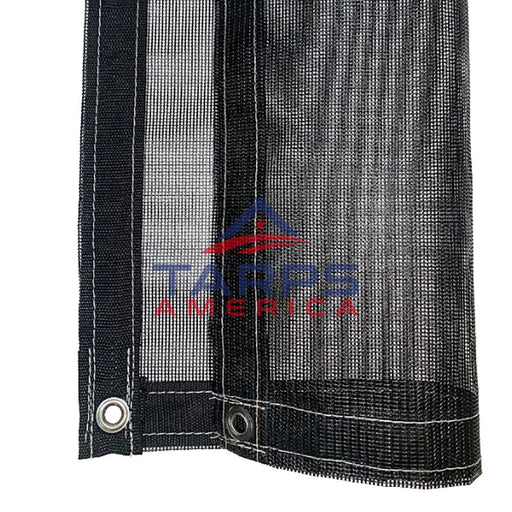 Custom Black 10 oz. Heavy Duty Vinyl Coated Mesh Tarp - Tarps America