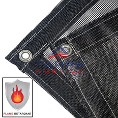 Custom Black 8 oz. Medium Duty Fire Retardant Vinyl Coated Mesh Tarp by ShadeMax®