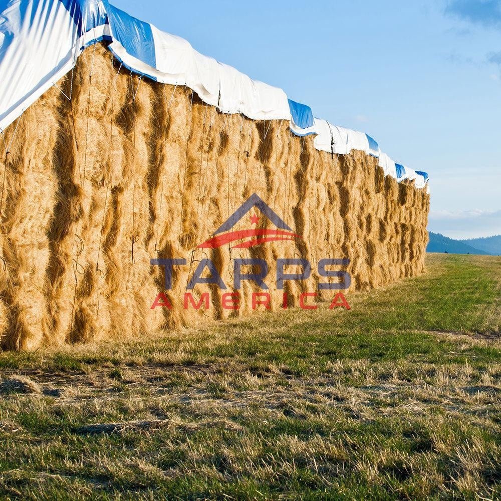 Custom Hay Tarp Cover with Hand Straps 16 mil Extra Heavy Duty Poly