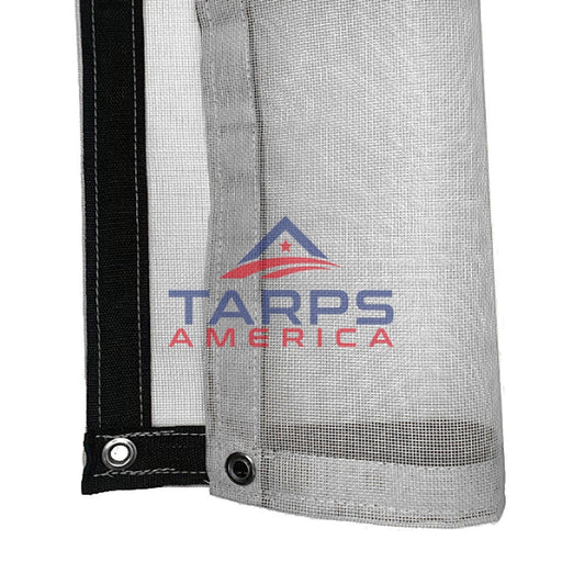 Custom White 85% Fire Retardant Mesh Containment Screen by ShadeMax® - Tarps America