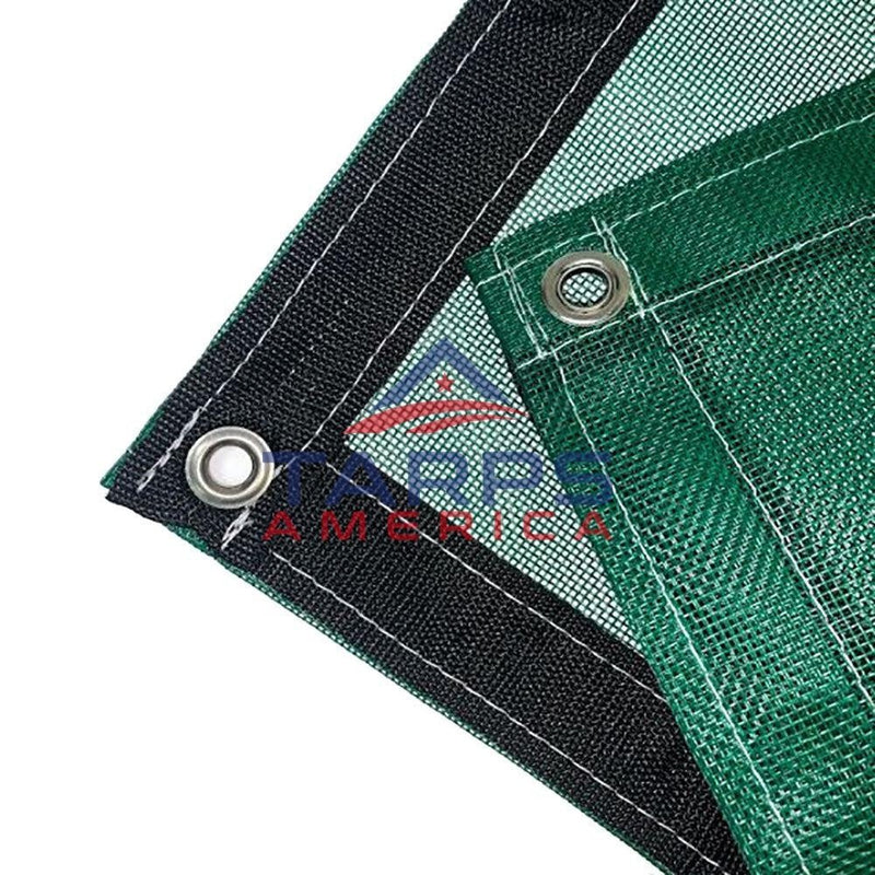 Green 10 oz. Heavy Duty Vinyl Coated Mesh Tarp by ShadeMax® - Tarps America