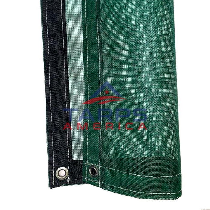 Green 8 oz. Medium Duty Vinyl Coated Mesh Tarp by ShadeMax® - Tarps America