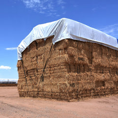 Hay Tarp Cover with Hand Straps 16 mil Black/White Extra Heavy Duty Poly