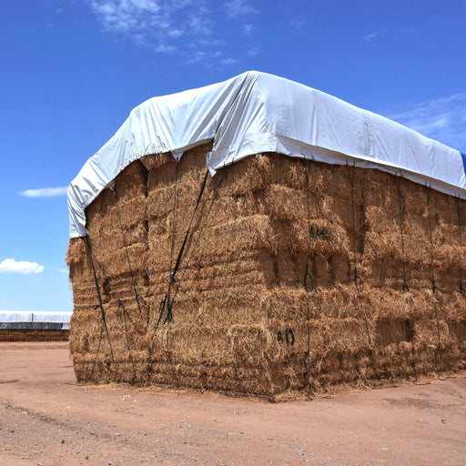 Hay Tarp Cover with Hand Straps 16 mil Blue/White Extra Heavy Duty Poly - Tarps America