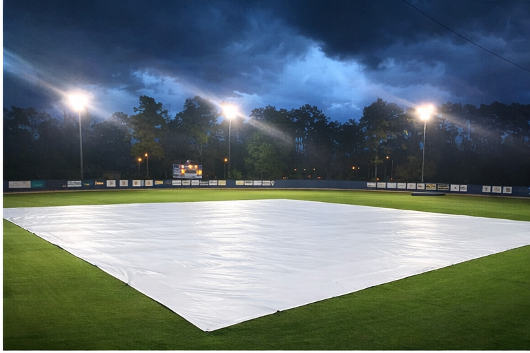 Heavy Duty Baseball Infield Tarp | 12 mil Athletic Field Cover USA Made