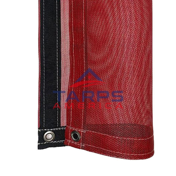 Red 10 oz. Heavy Duty Vinyl Coated Mesh Tarp by ShadeMax® - Tarps America