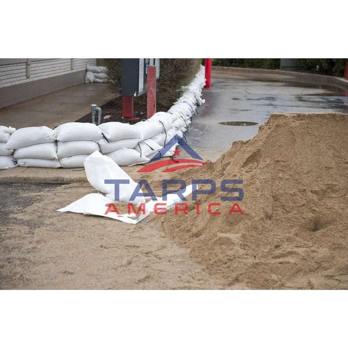 Sandbags 14"x26" Pack of 10 White with Tie Wrap - Tarps America