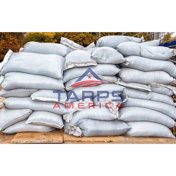 Sandbags 14"x26" Pack of 10 White with Tie Wrap - Tarps America