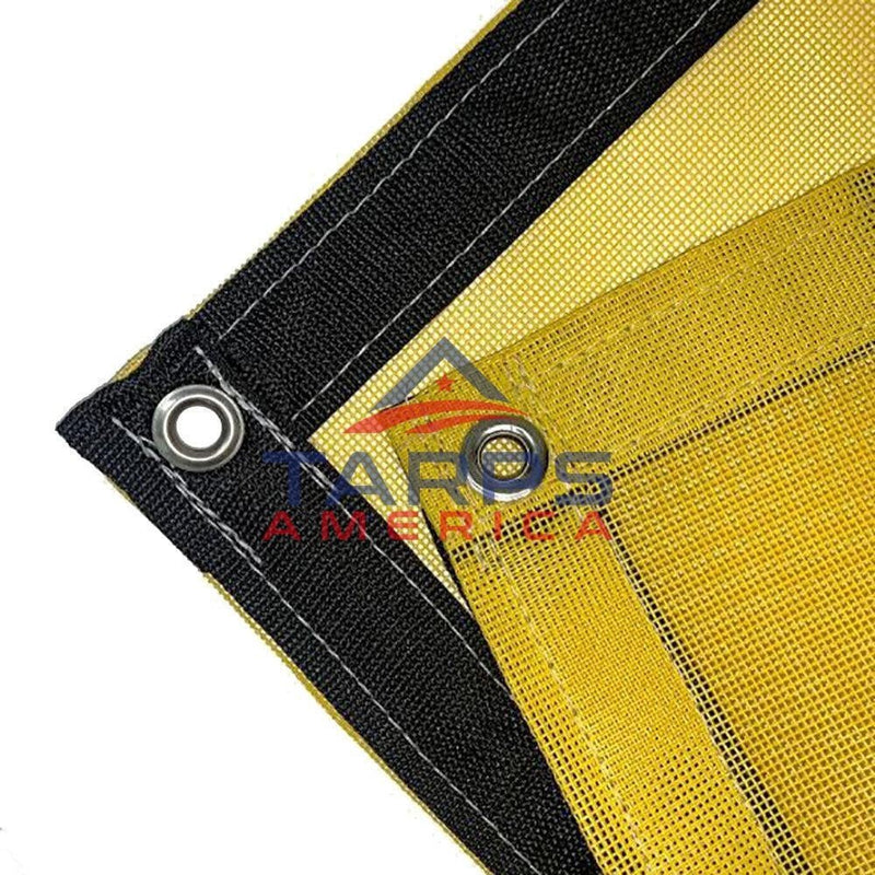 Yellow 8 oz. Medium Duty Vinyl Coated Mesh Tarp by ShadeMax® - Tarps America