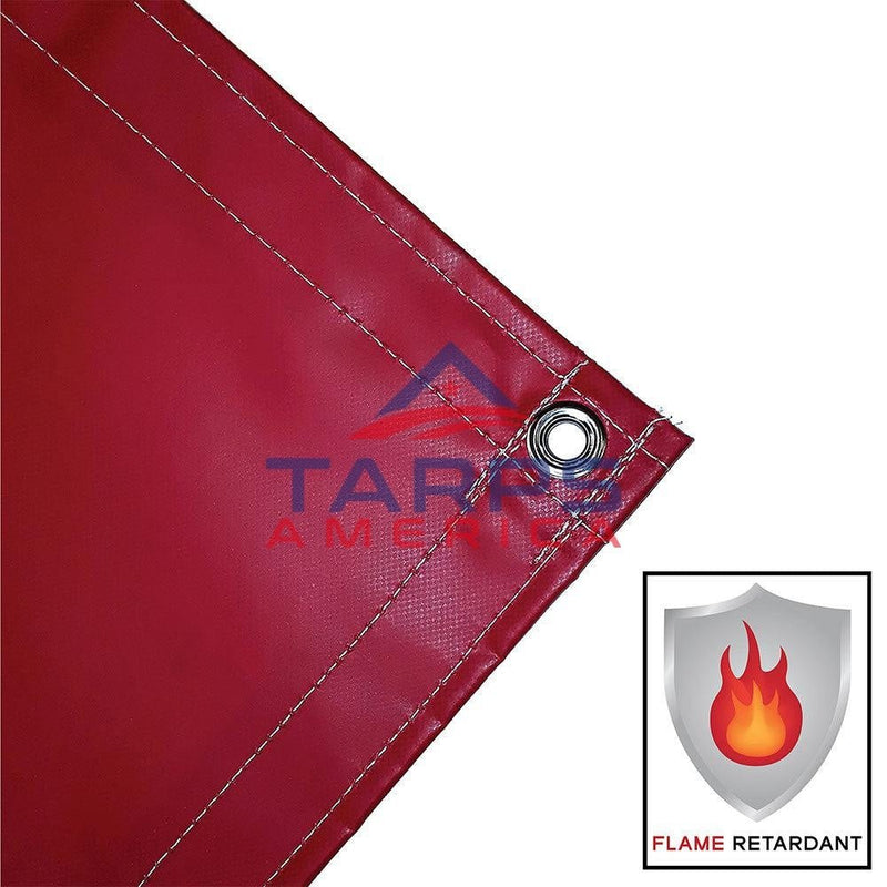 18 oz Heavy Duty Red Coated Vinyl Fire Retardant Tarp by AtlasShield®