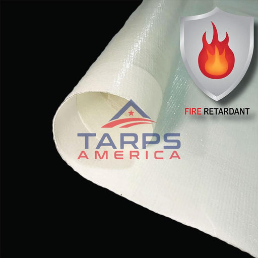20 mil / 9.6 oz Ultimate Duty White/White Fire Retardant Woven Poly Roll tarps-america