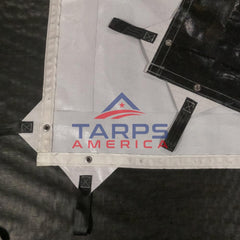 Hay Tarp Cover with Hand Straps, 14 mil Black/White Heavy Duty Poly