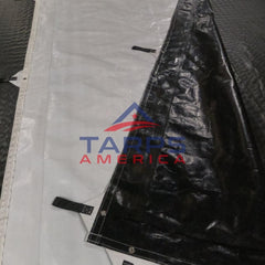 Hay Tarp Cover with Hand Straps, 14 mil Black/White Heavy Duty Poly